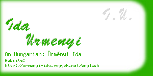ida urmenyi business card