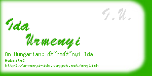 ida urmenyi business card